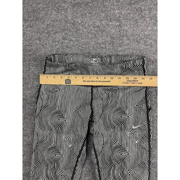 Nike Leggings Womens Medium Black White Mid Rise Dry FIT Fitted Yoga Running - Picture 3 of 7